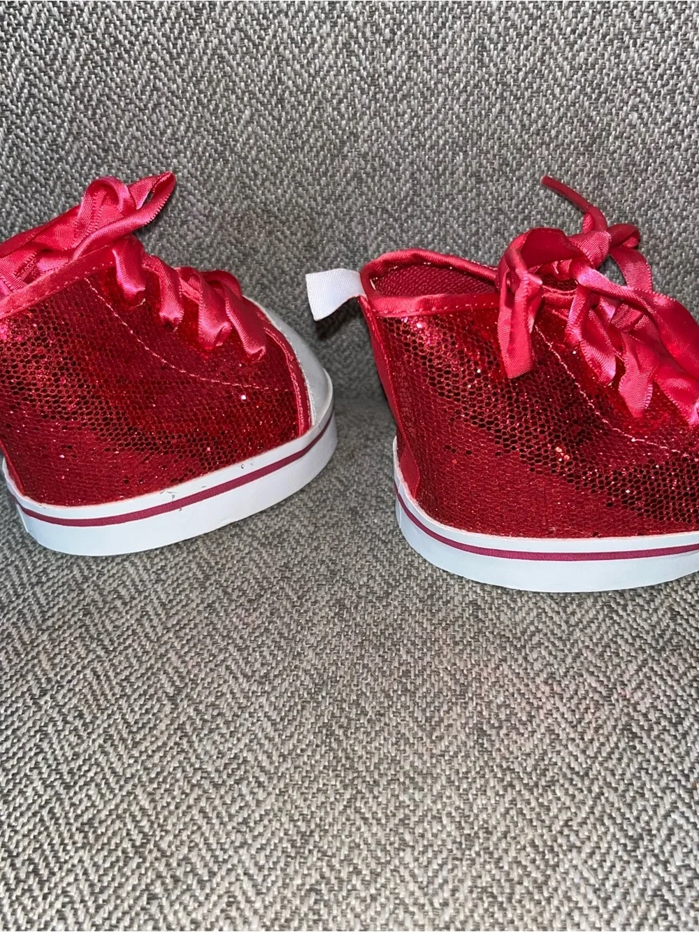 Build a bear, red red, and white sneakers, shoes accessories